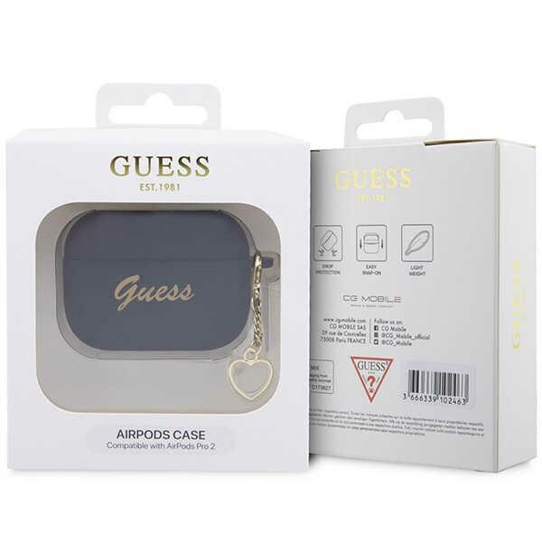 Guess AirPods Pro 2 Silicone Case GUAP2LSCHSK Black (2)
