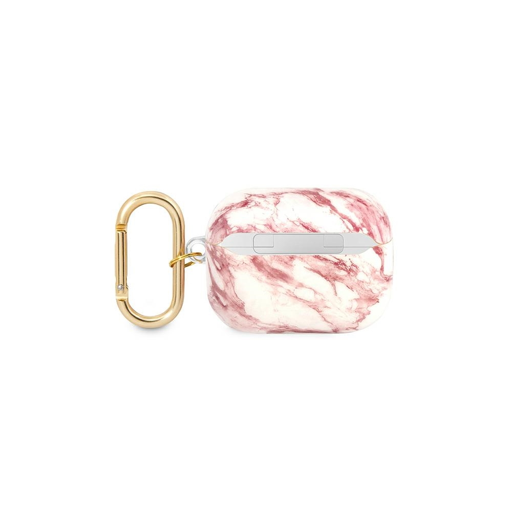 Guess AirPods Pro dėklas Marble Strap Collection GUAPHCHMAP, rožinis