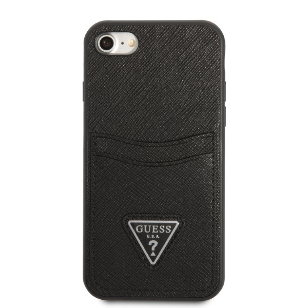 Guess iPhone 7/8/SE 2020/SE 2022 Case Saffiano Triangle Black (1)
