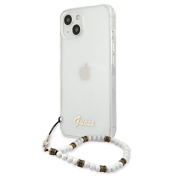 Guess Pearl Transparent Hardcase for iPhone 13 6.1", White Pearl (0)