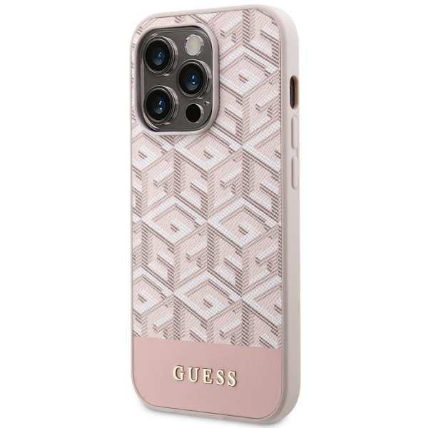 Guess iPhone 14 Pro Case GCube Stripes MagSafe, Pink (0)
