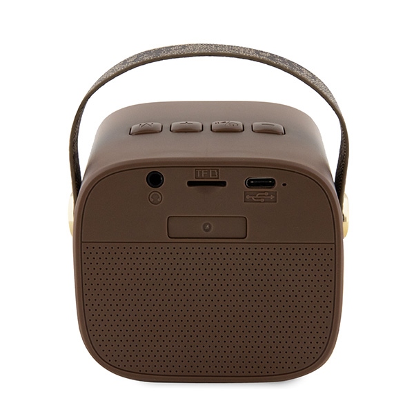 Guess Bluetooth speaker GUWSB2P4SMW Speaker mini brown/bown 4G Leather Script Logo with Strap (1)
