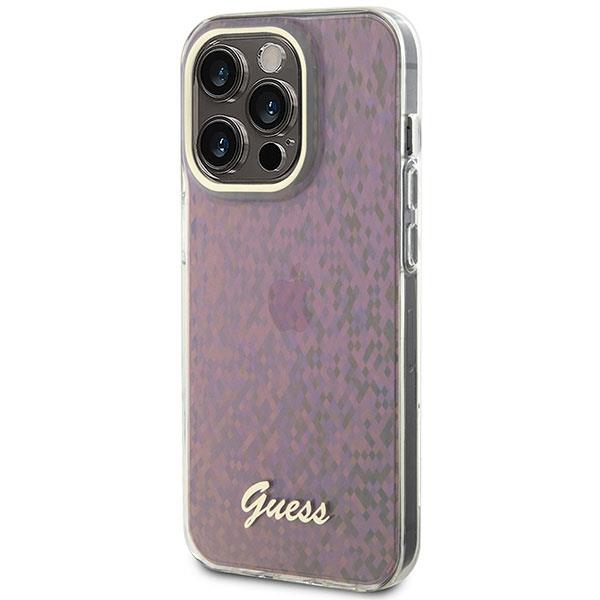 Guess iPhone 15 Pro Case IML Faceted Mirror Disco Iridescent, Pink (0)