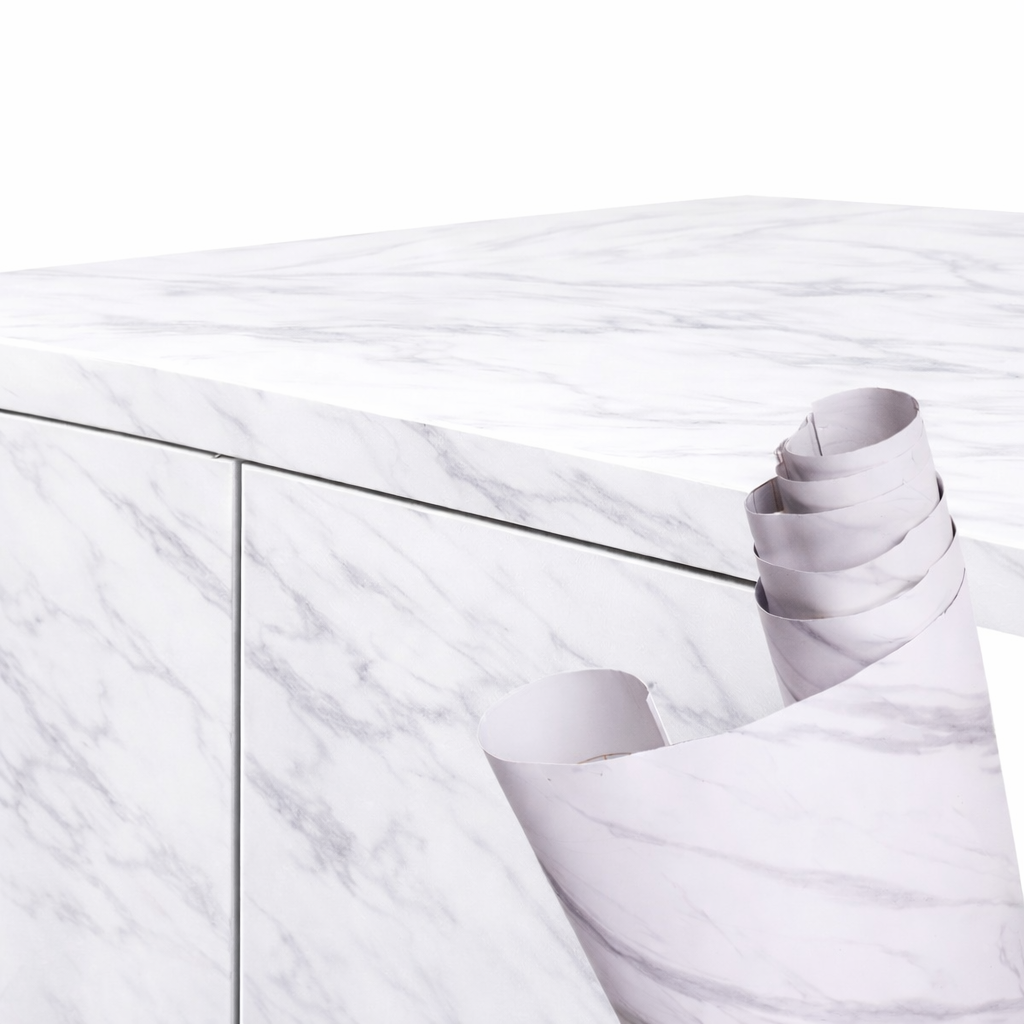 Self-Adhesive Furniture Foil / Wallpaper, White Marble Jazz, 1.22x50m