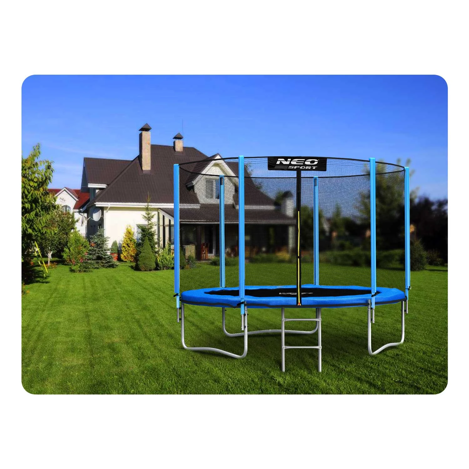 Neo-Sport Garden Trampoline 183 cm (6ft) with Outer Net and Ladder