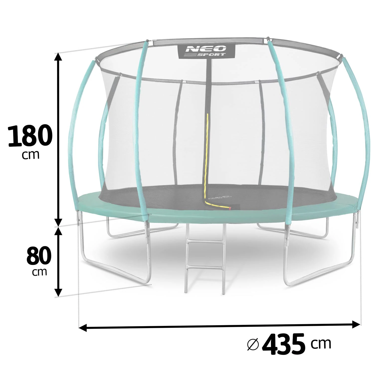Neo-Sport NS-14C181 Garden Trampoline 435 cm (14ft) with Inner Net, Green