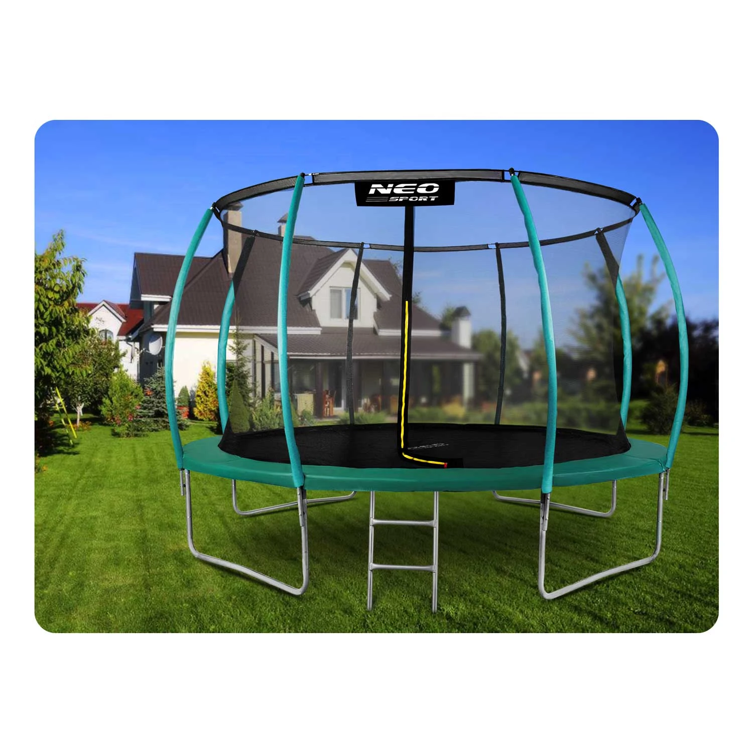 Neo-Sport NS-14C181 Garden Trampoline 435 cm (14ft) with Inner Net, Green