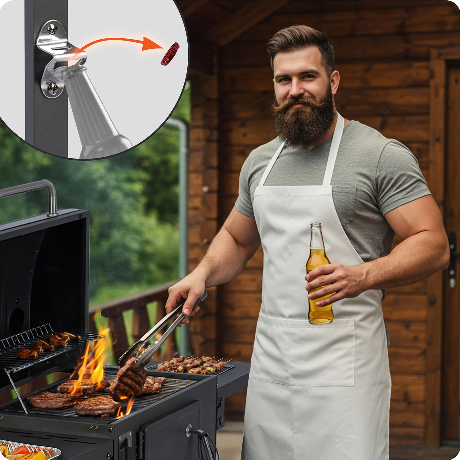 Berdsen BD-892 Charcoal Grill with Cover, Black