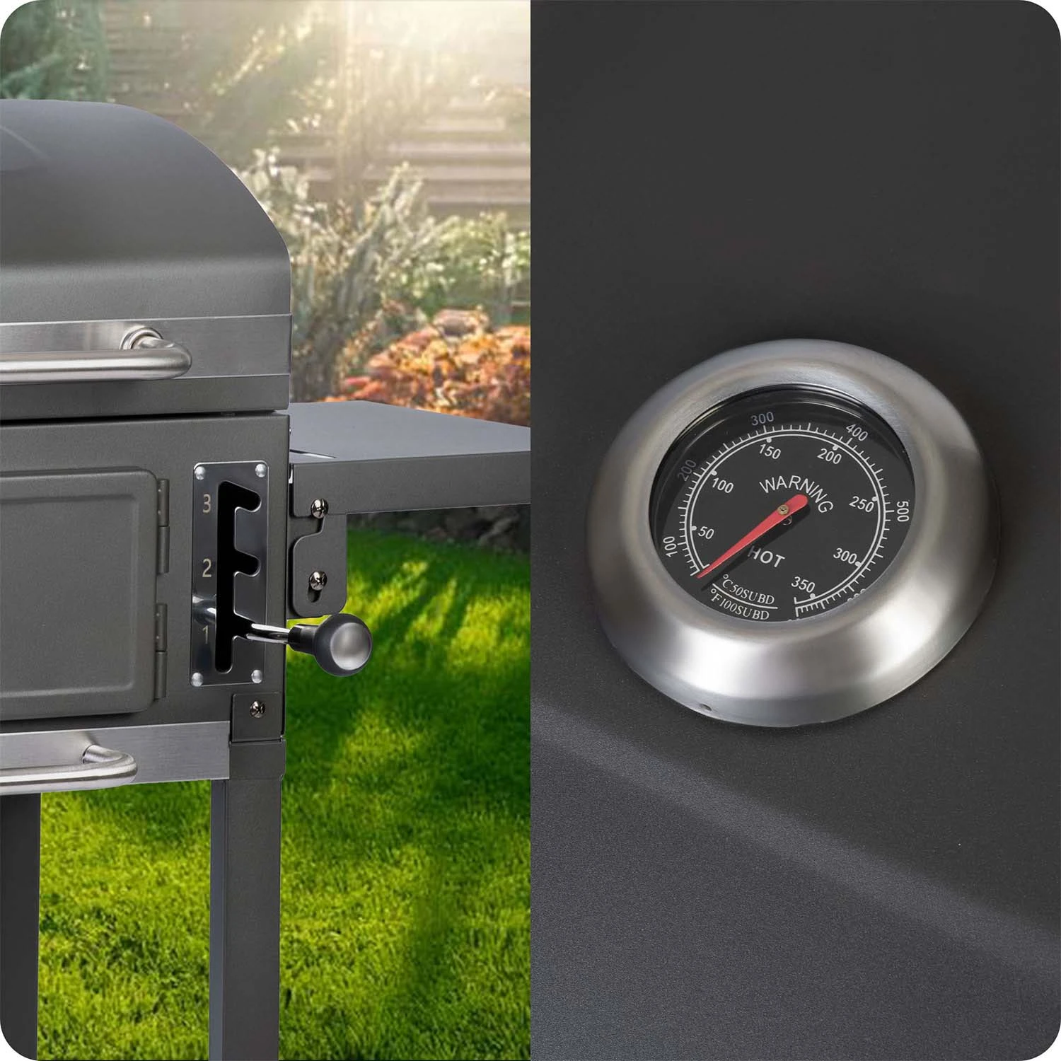 Berdsen BD-892 Charcoal Grill with Cover, Black