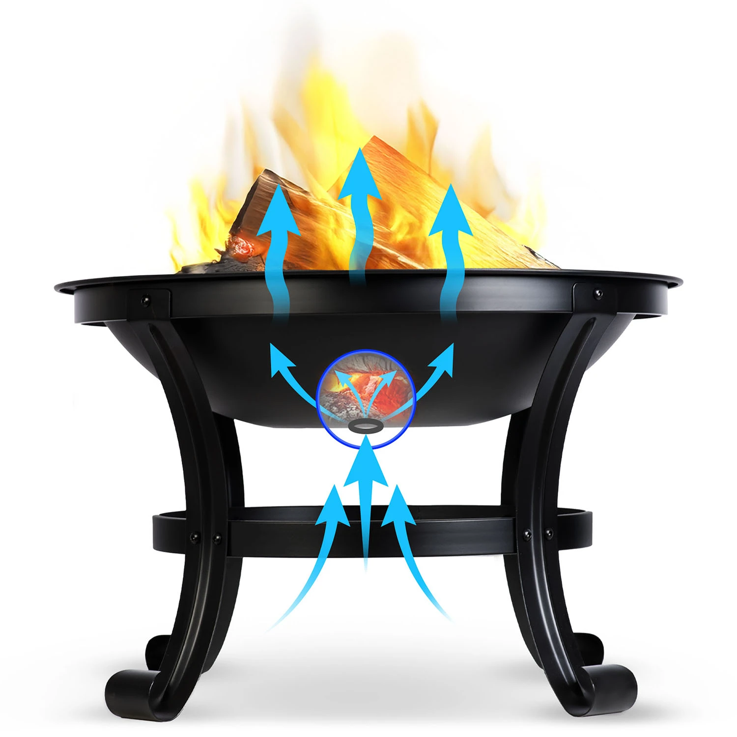 Berdsen BD-880 Garden Fire Pit, 60 cm, Black