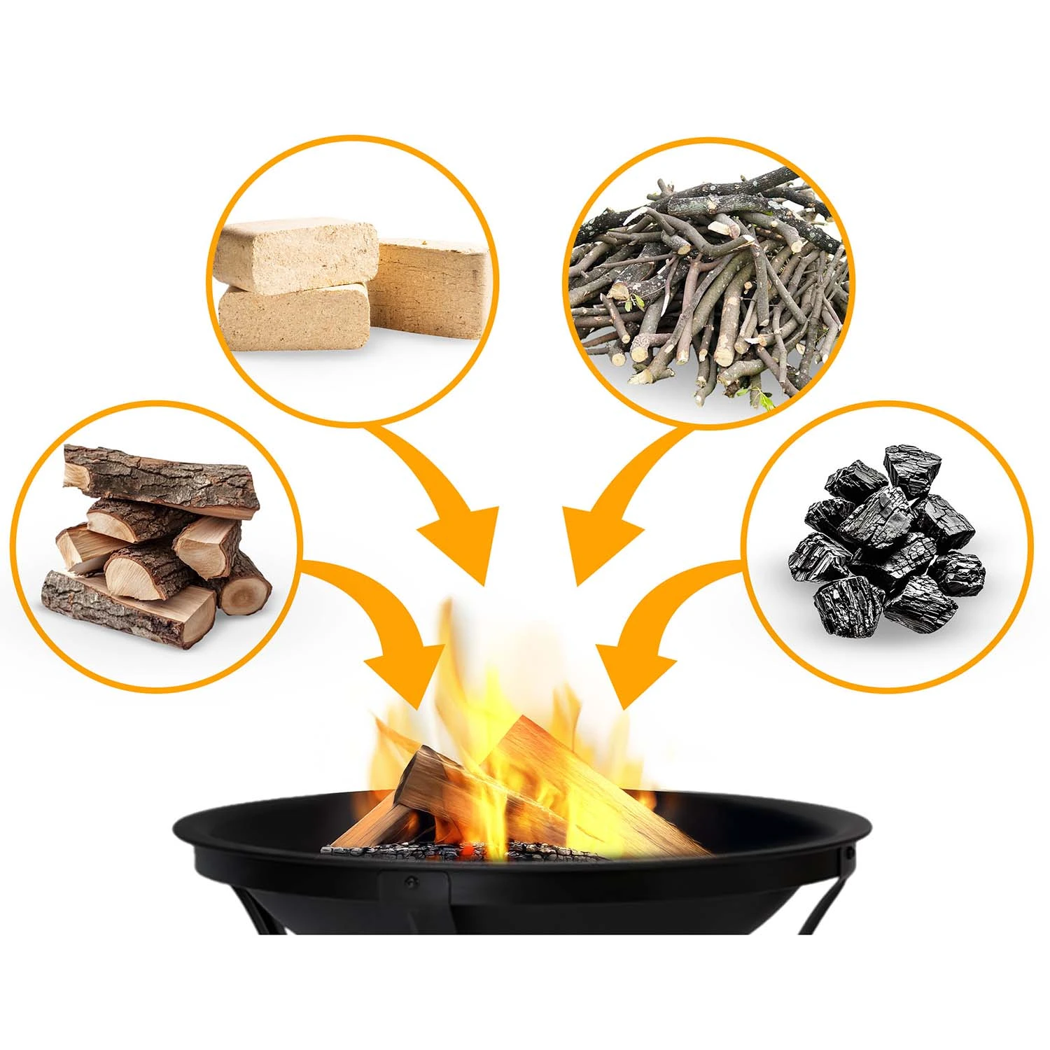 Berdsen BD-880 Garden Fire Pit, 60 cm, Black