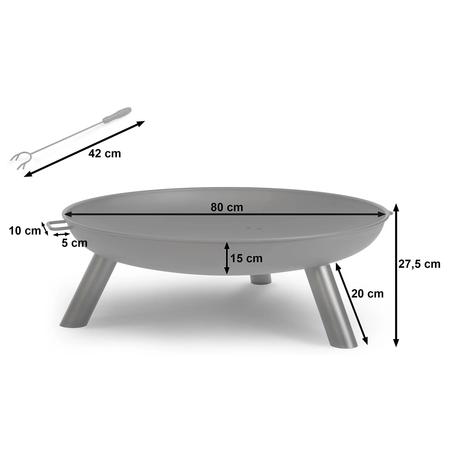 Fire Pit, Garden Fireplace, 80 cm, Berdsen BD-882