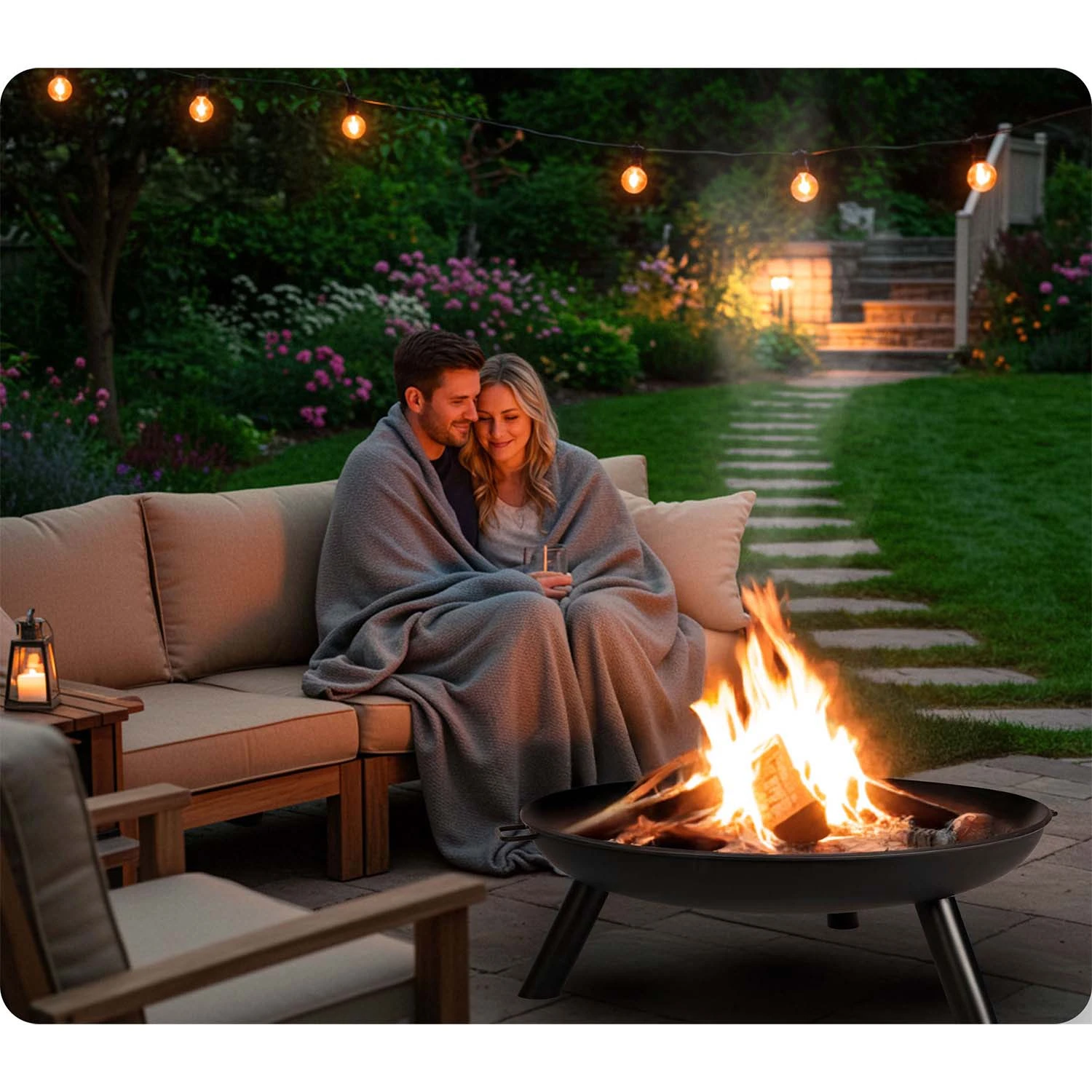 Fire Pit, Garden Fireplace, 80 cm, Berdsen BD-882