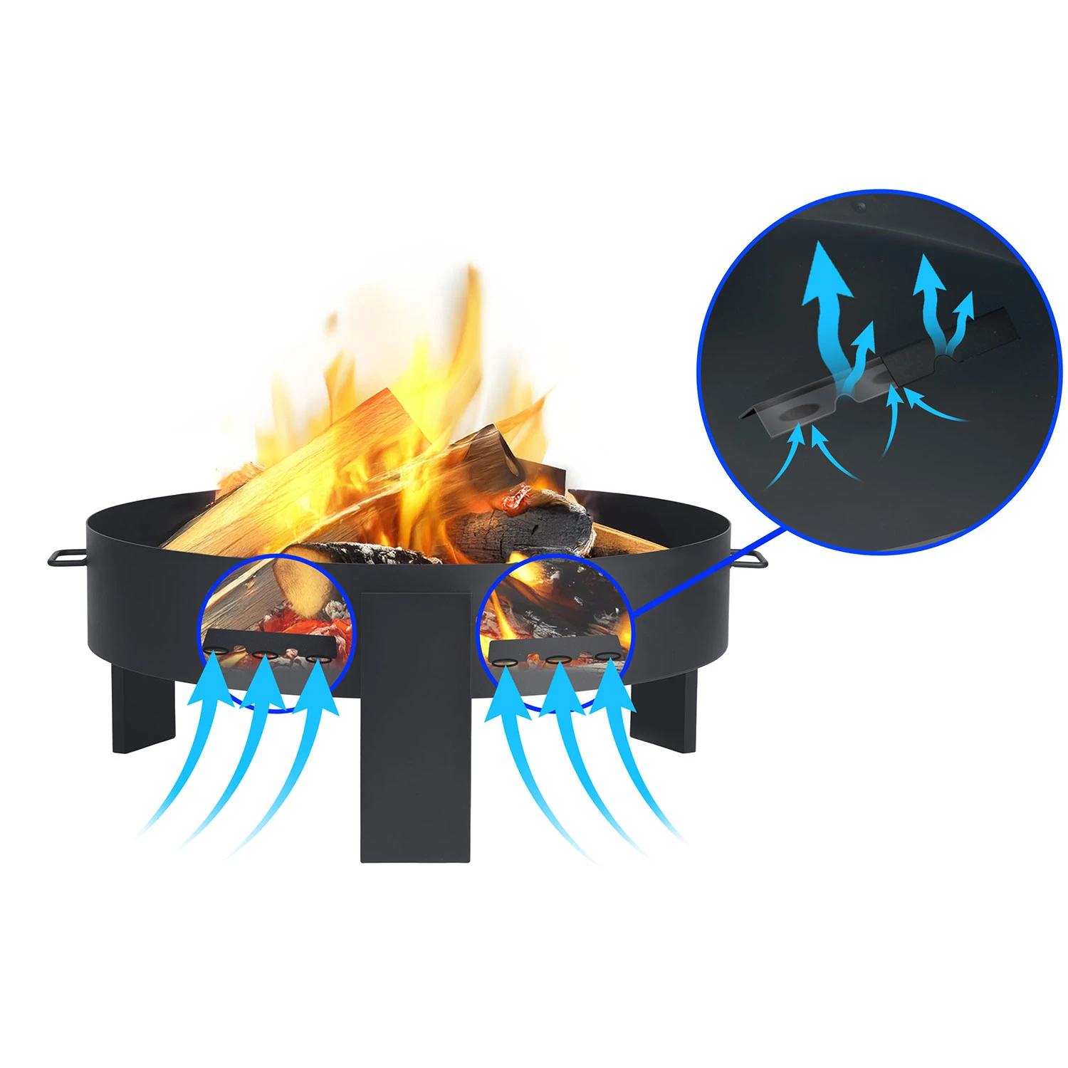 Berdsen BD-883 Garden Fire Pit, 80 cm, Black
