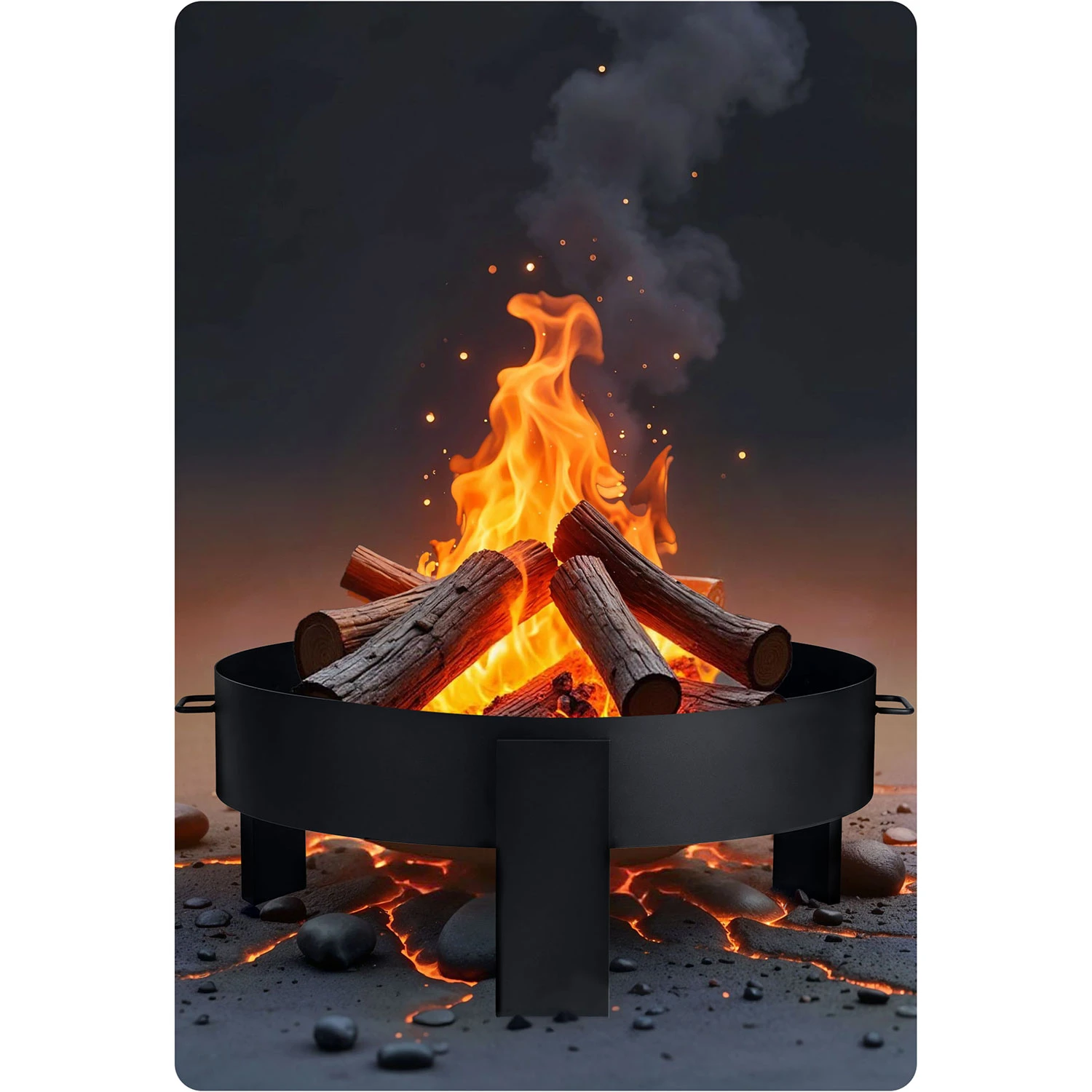 Berdsen BD-883 Garden Fire Pit, 80 cm, Black