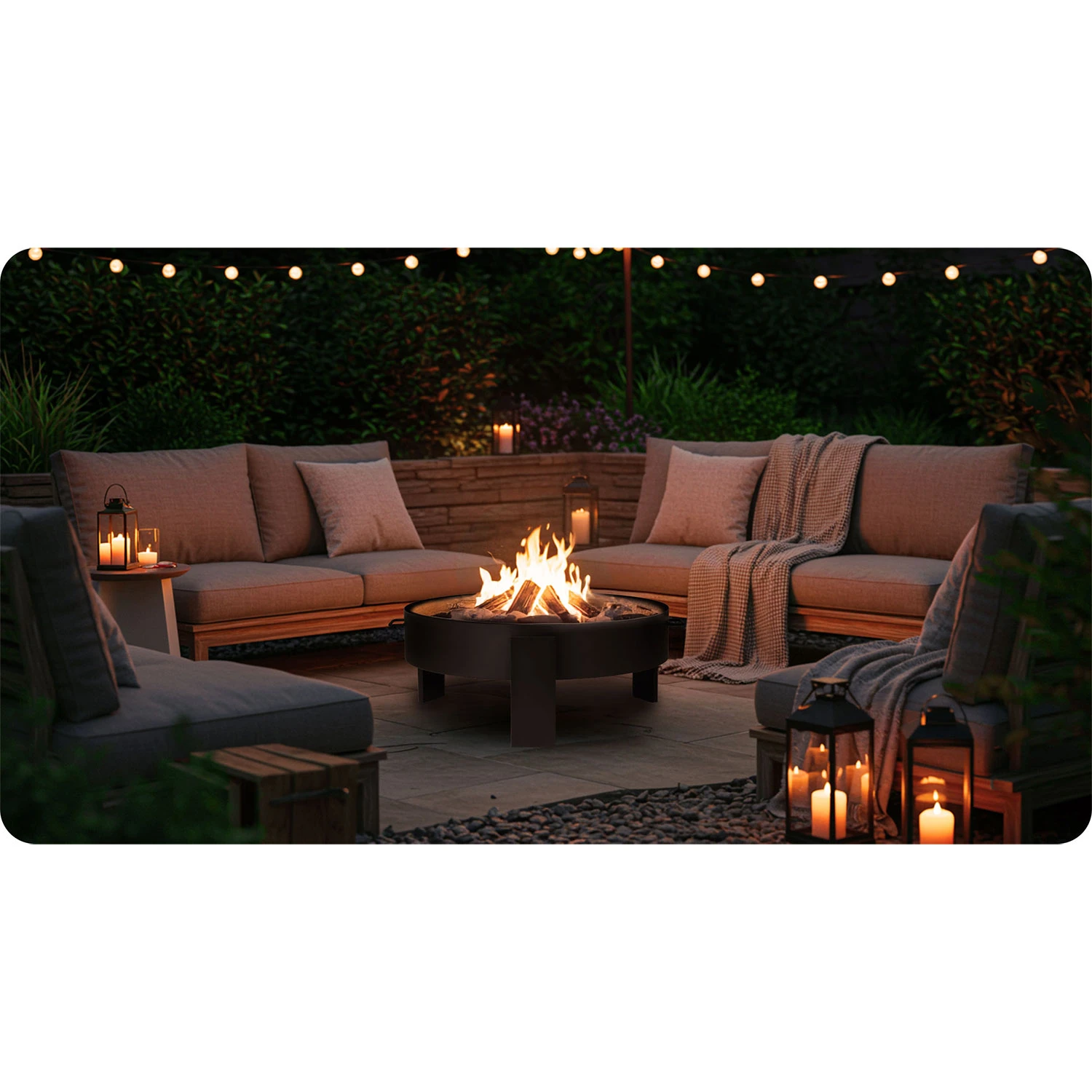Berdsen BD-883 Garden Fire Pit, 80 cm, Black