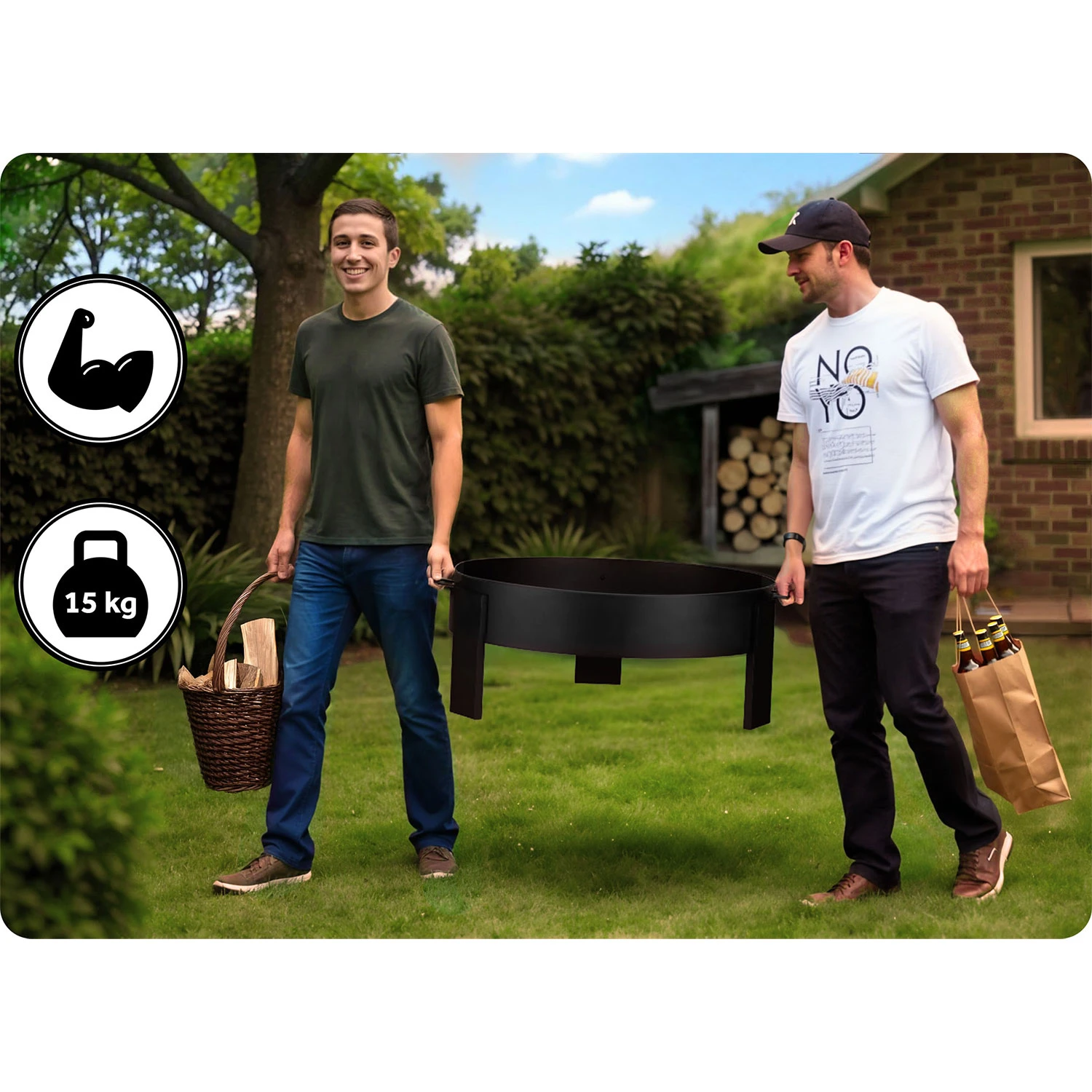 Berdsen BD-883 Garden Fire Pit, 80 cm, Black
