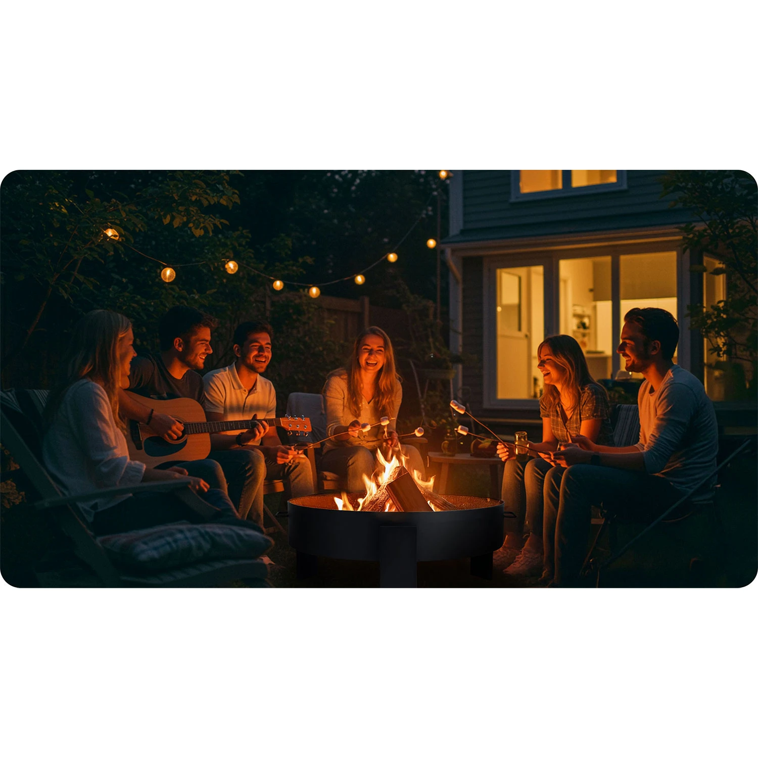 Berdsen BD-883 Garden Fire Pit, 80 cm, Black