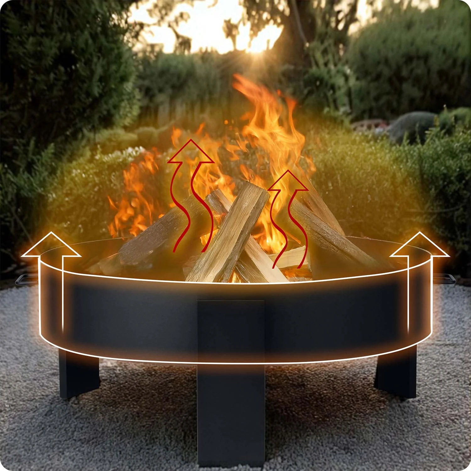 Berdsen BD-883 Garden Fire Pit, 80 cm, Black