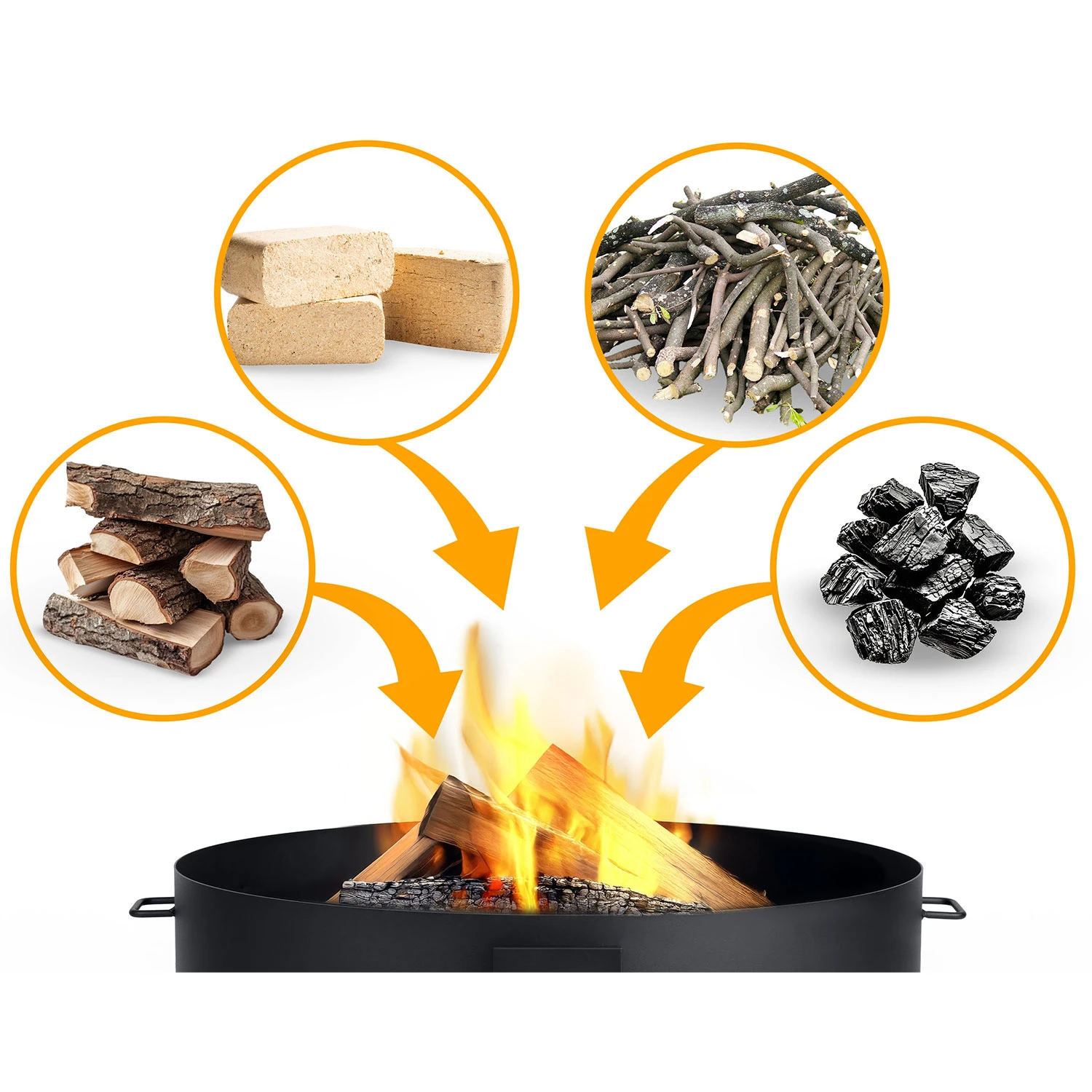 Berdsen BD-883 Garden Fire Pit, 80 cm, Black