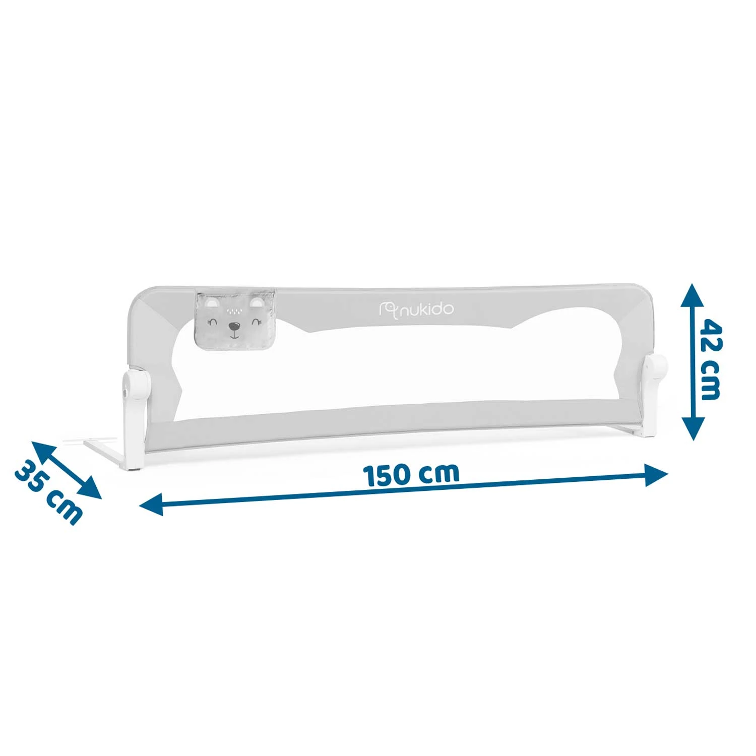 Защитный барьер для кровати Nukido 150x42x35 см, серый