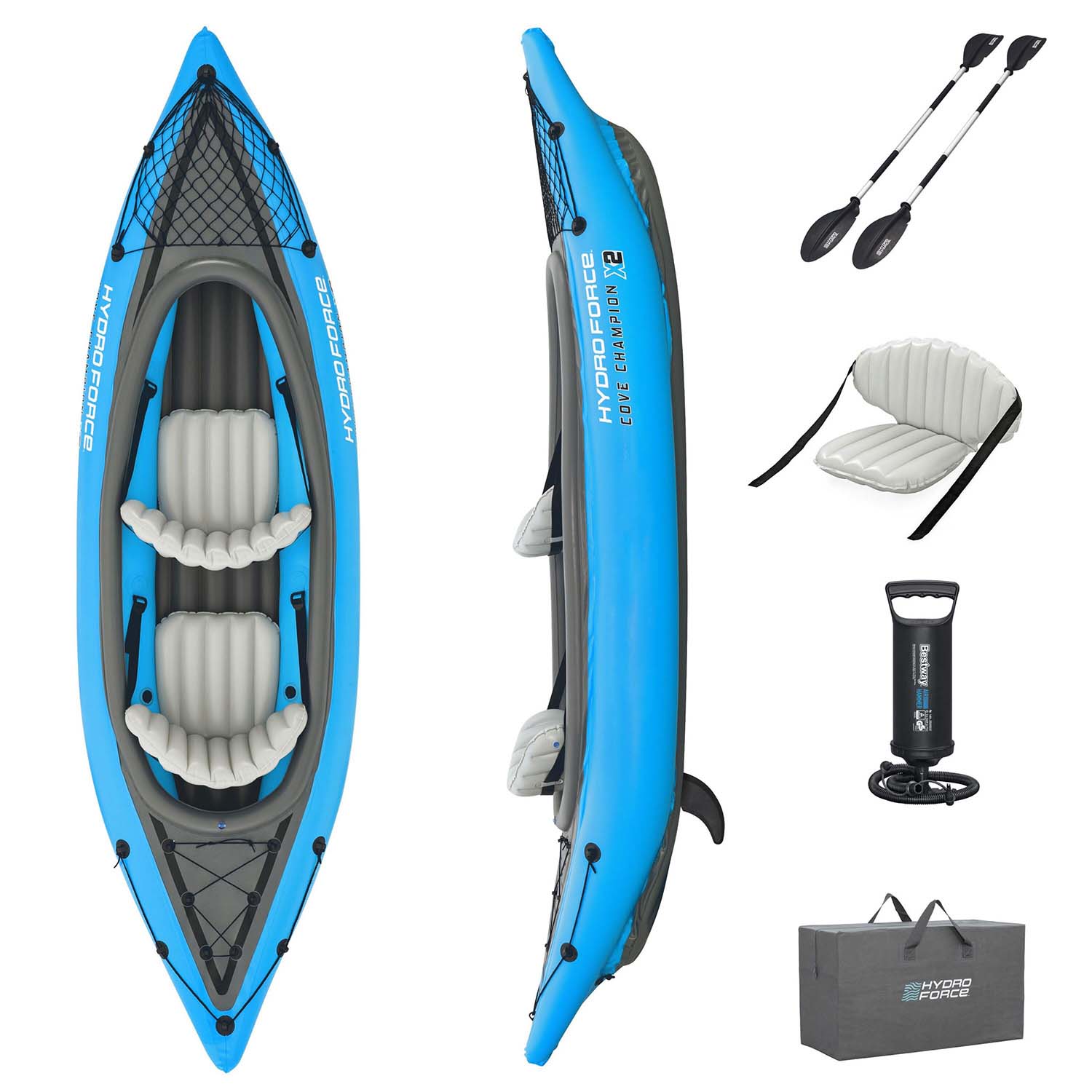 Hydro-Force Cove Champion X2 Inflatable Kayak Bestway 65131, 2-person