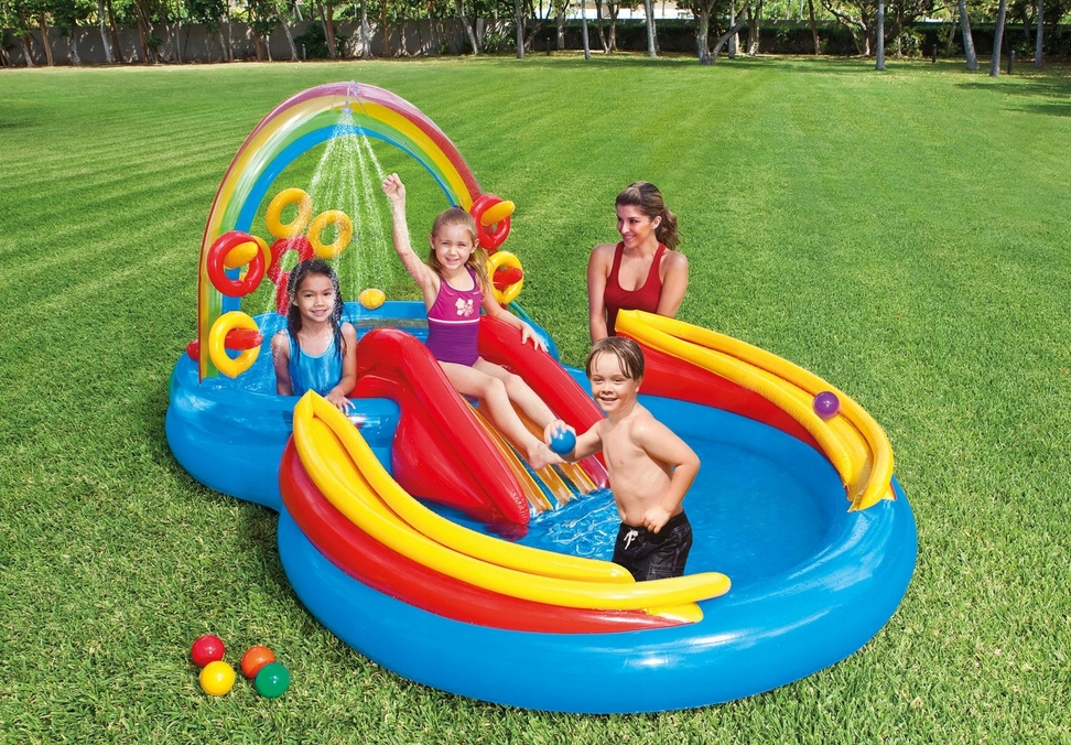 Inflatable Kids Water Play Center Pool with Slide INTEX 57453 (1)