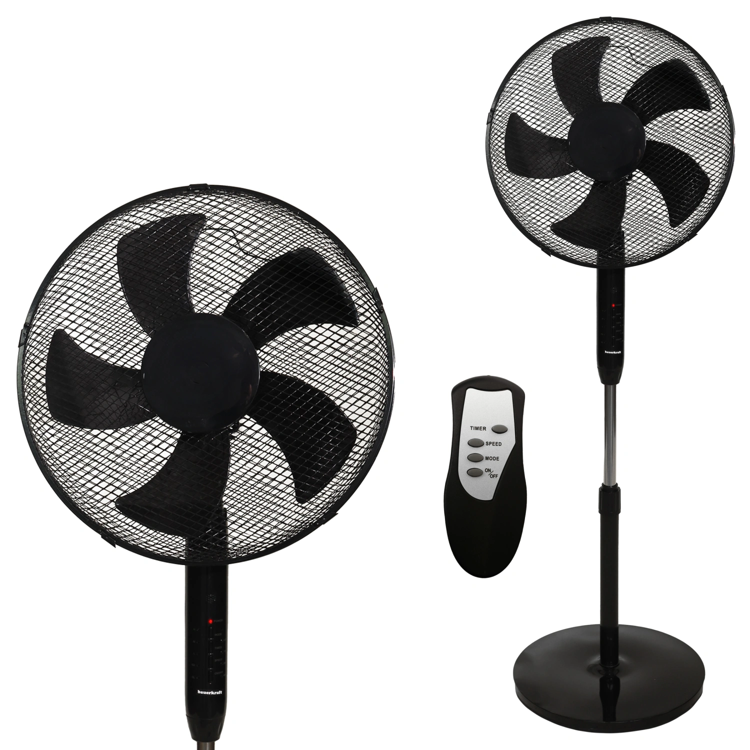Standing Fan 45W with Remote Control, 3 Modes, 5 Blades and Timer