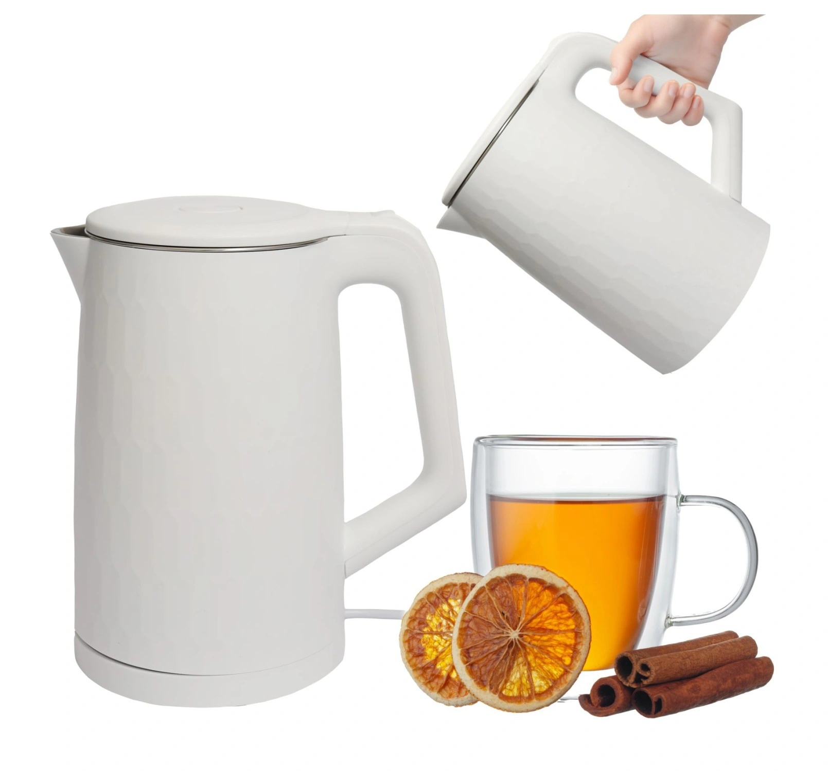 Беспроводной электрический чайник 1500 Вт 1.8 л, дорожный, белый