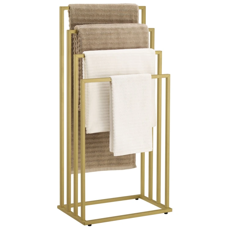 Freestanding 4-Tier Towel Rack, Gold