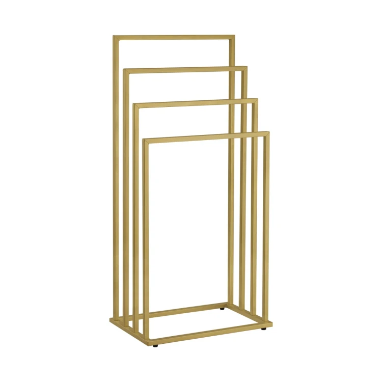 Leobert Freestanding Towel Stand, 4 Bars, Gold
