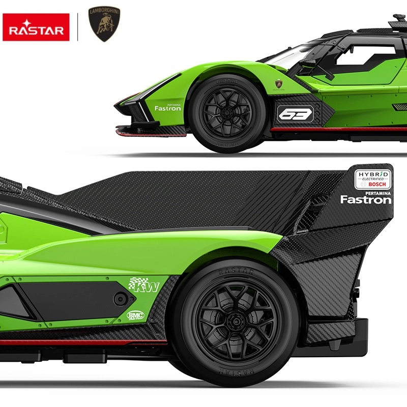 Радиоуправляемая машина Rastar Lamborghini SC63 LMDH 1:14, черно-зеленая