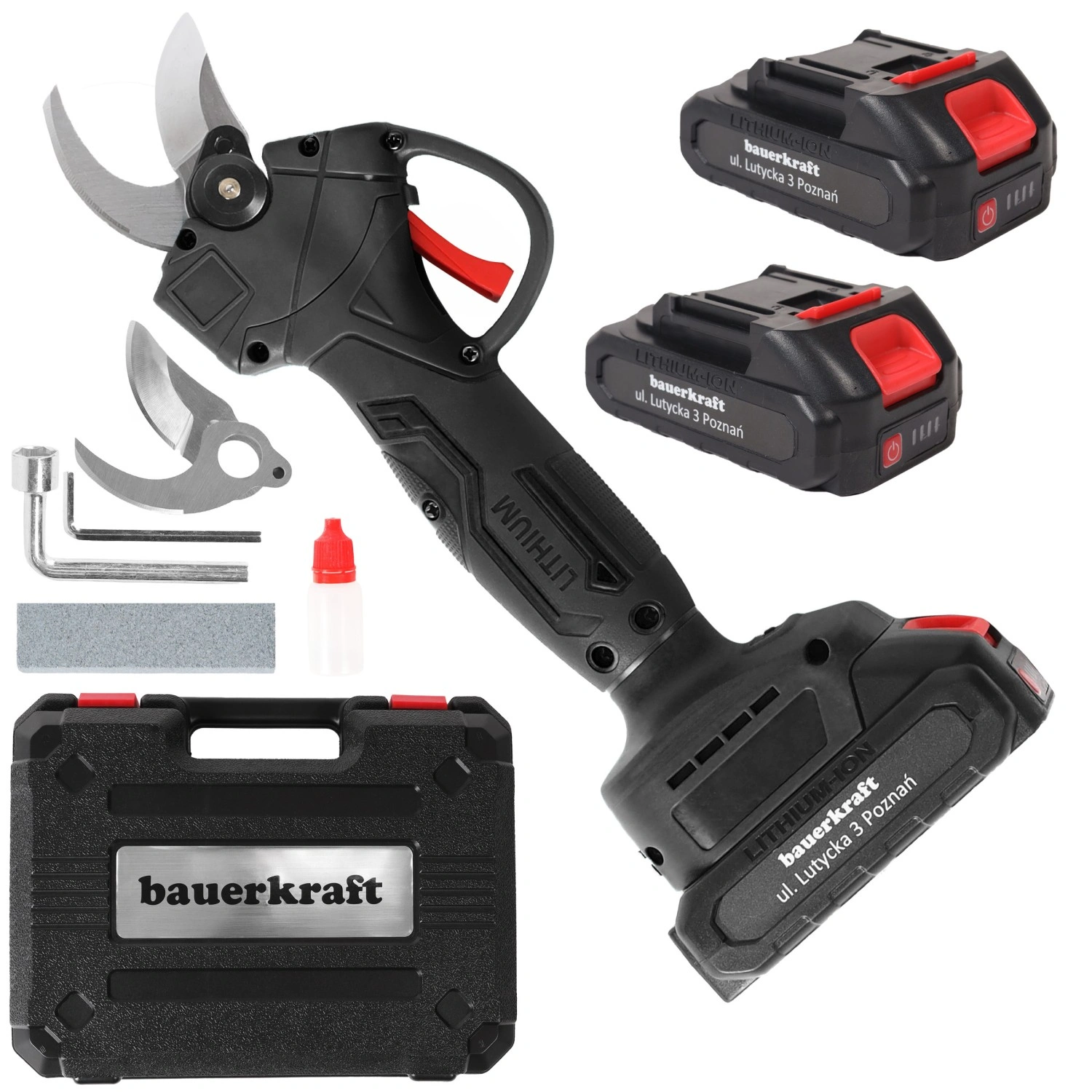 Cordless Electric Pruner 21V Battery Powered Shears for Branches and Hedges