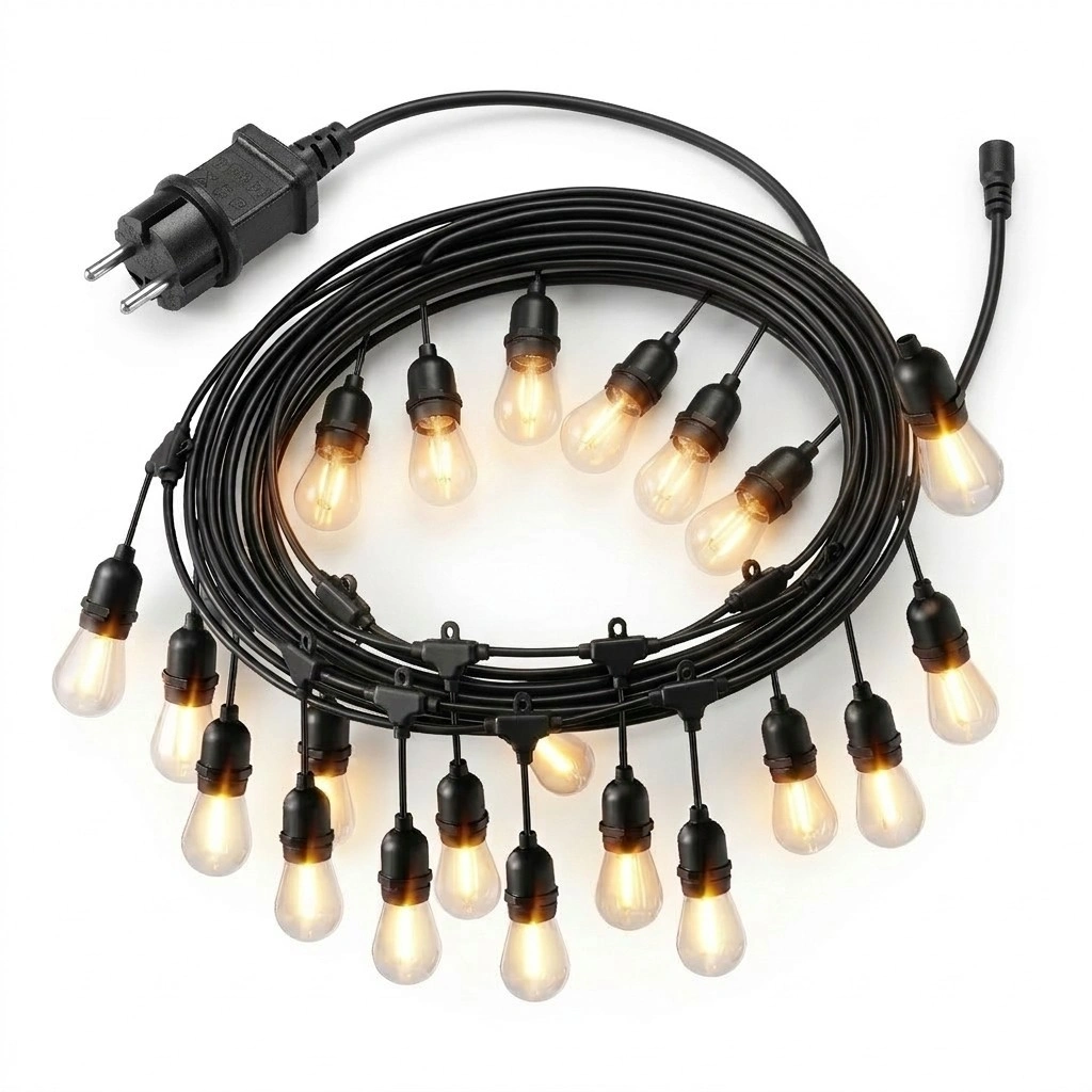 Outdoor LED String Lights 20m 20 Bulbs 9W Connectable