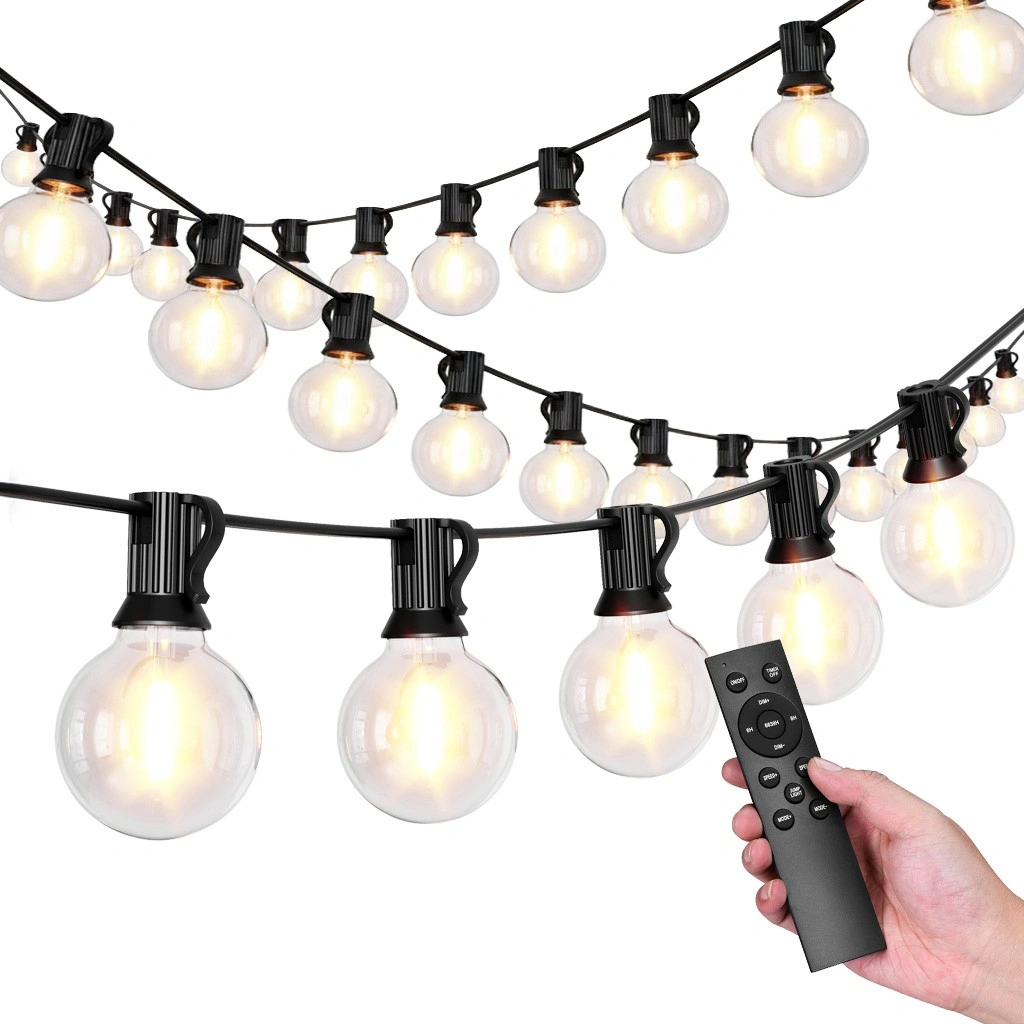 Outdoor LED String Lights 20m 30 Bulbs 9 Modes 9W, Warm White