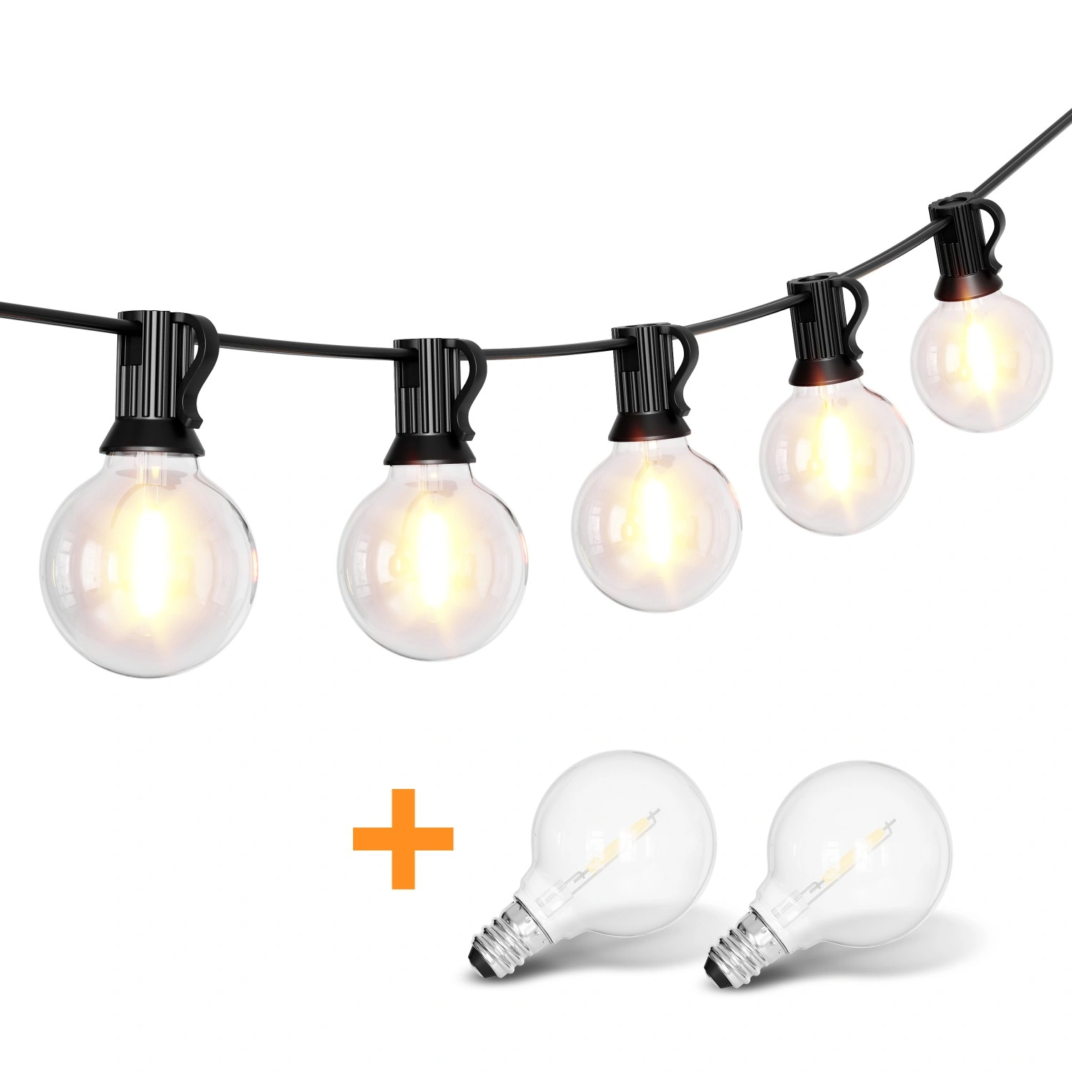 Outdoor LED String Lights 20m 30 Bulbs 9 Modes 9W, Warm White