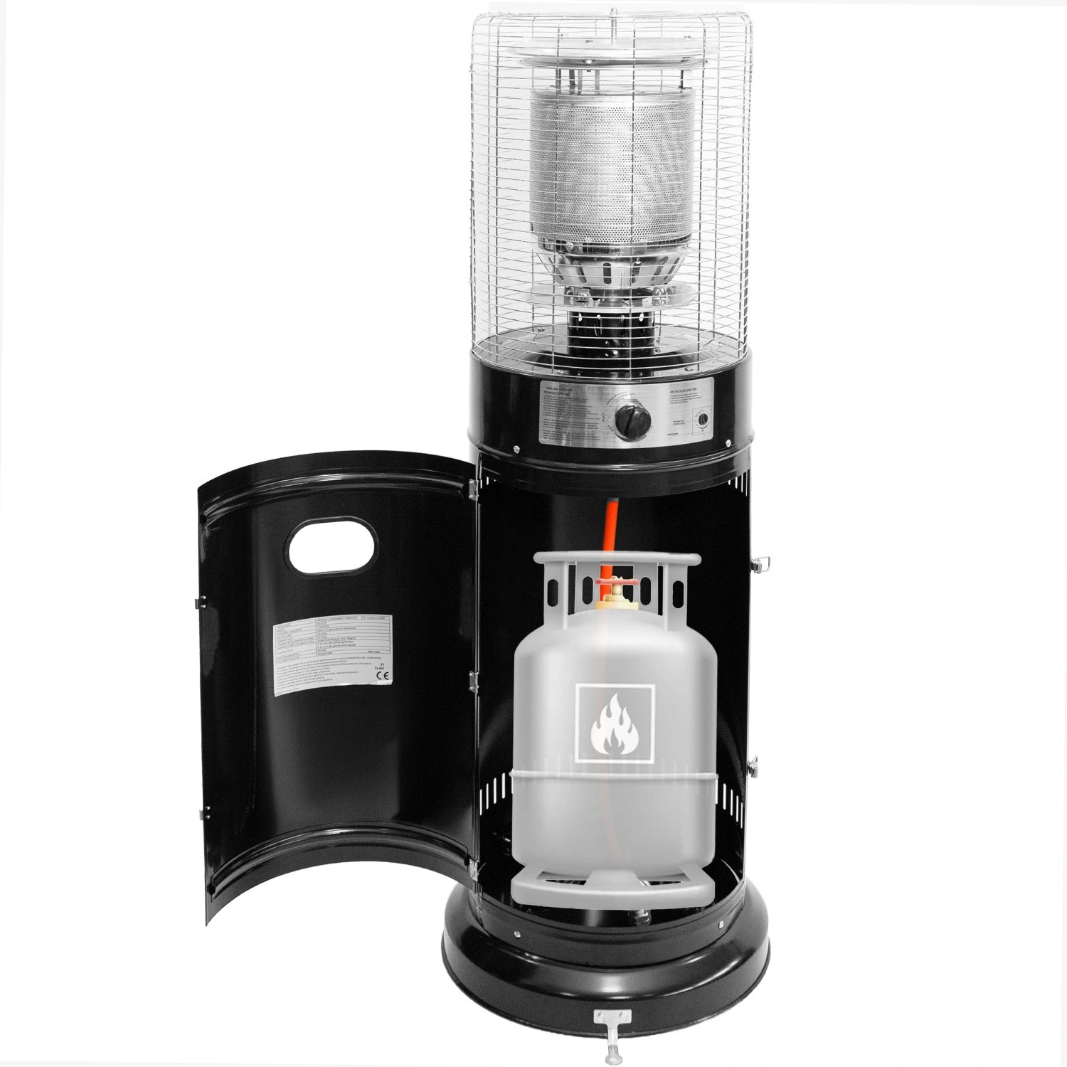Outdoor Gas Patio Heater 11 kW with Glass, Regulator and Cover