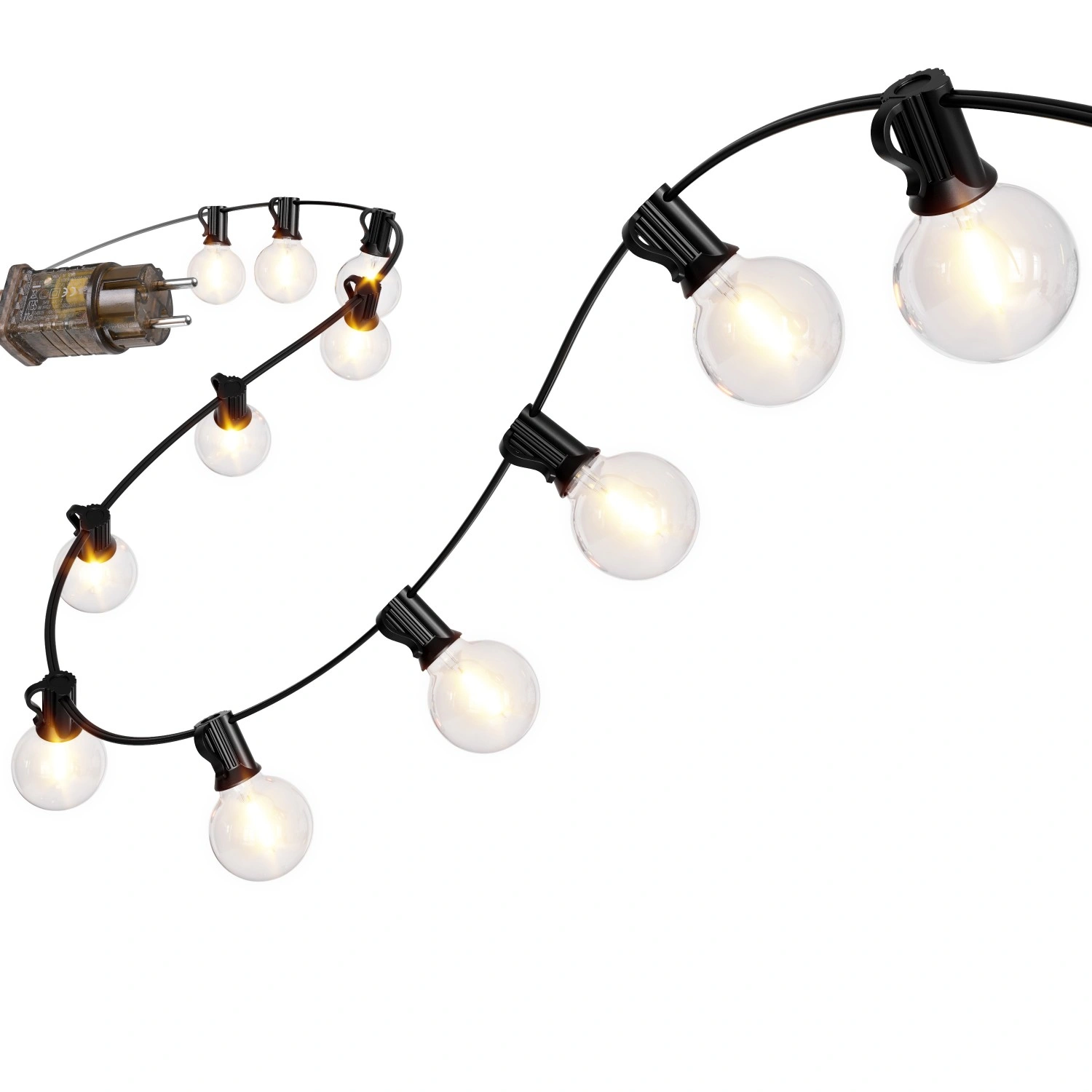 Outdoor LED String Lights 15m 25 Bulbs 9 Modes 9W