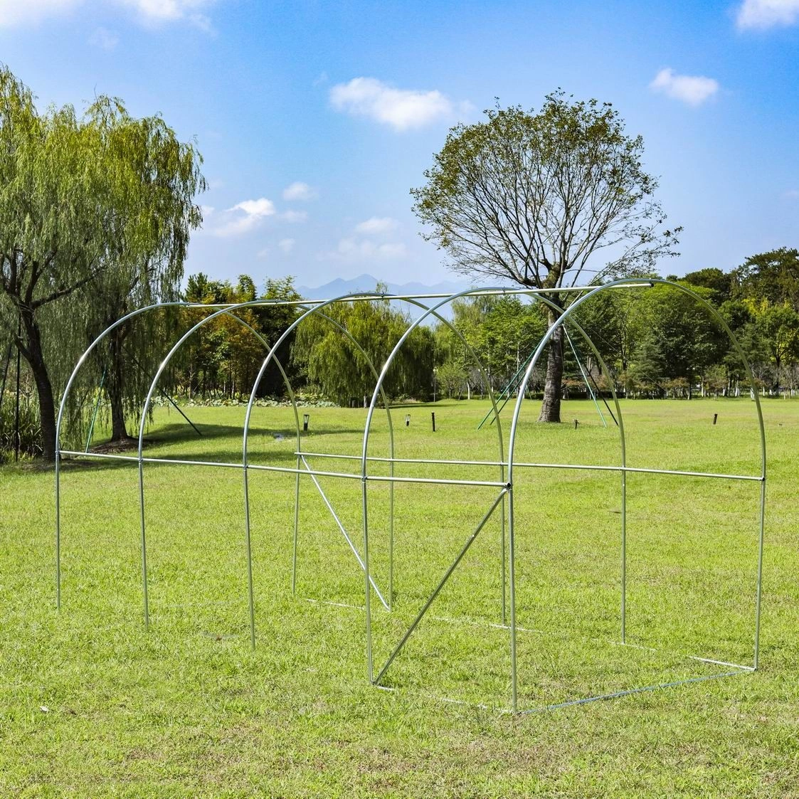 Garden Polytunnel Greenhouse 4x2x2 m 8m2 UV Foil Metal Frame