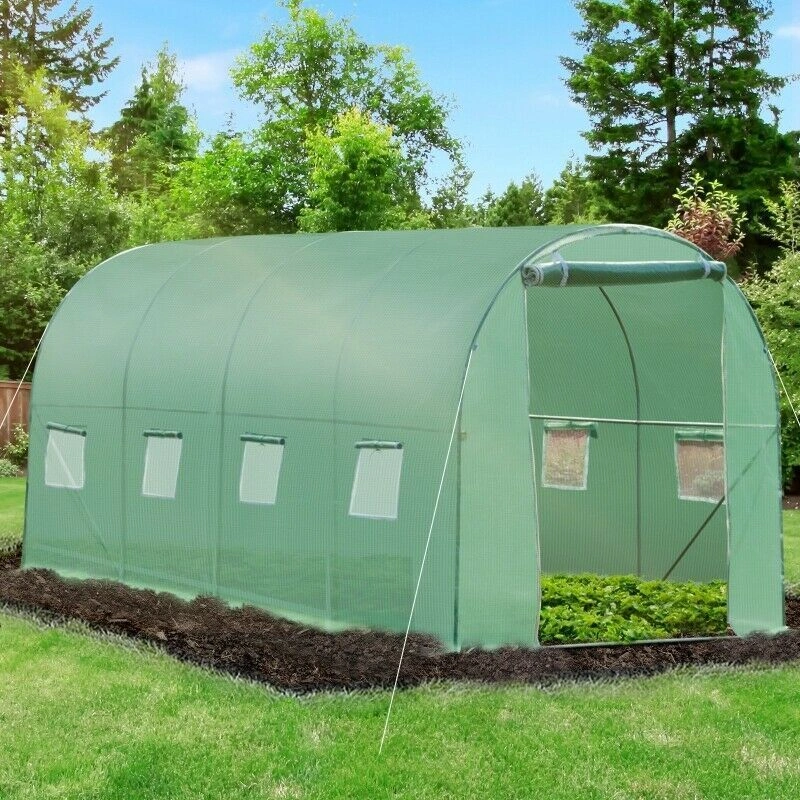 Polytunnel Greenhouse 6x3x2 m 18 m² Metal Frame UV Foil