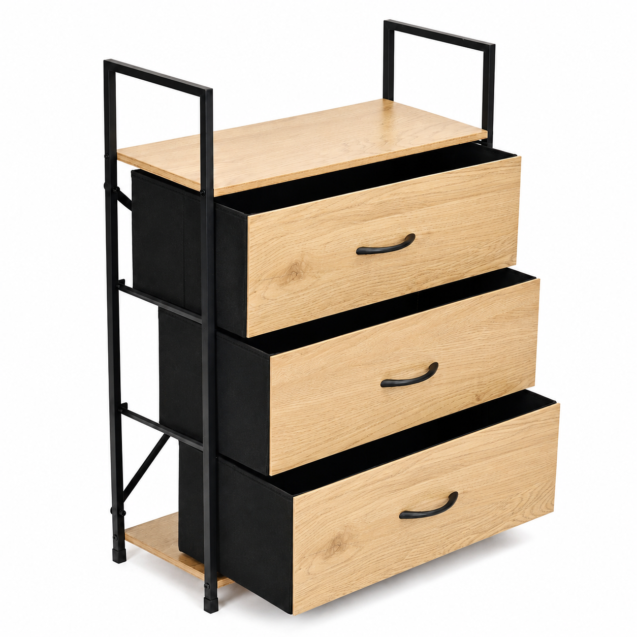 ModernHome Cabinet Organizer with 3 Fabric Drawers, Loft Style, 59 cm