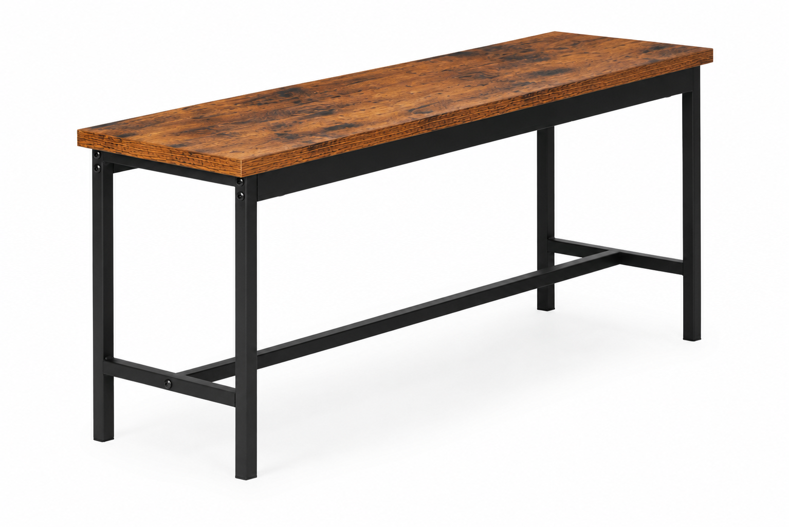Dining Furniture Set ModernHome Table and 2 Benches, Aged Wood