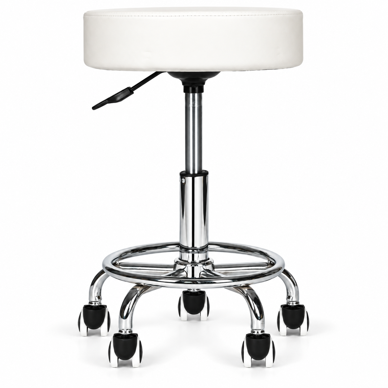 ModernHome Swivel Rolling Stool Adjustable Salon Medical Stool Black