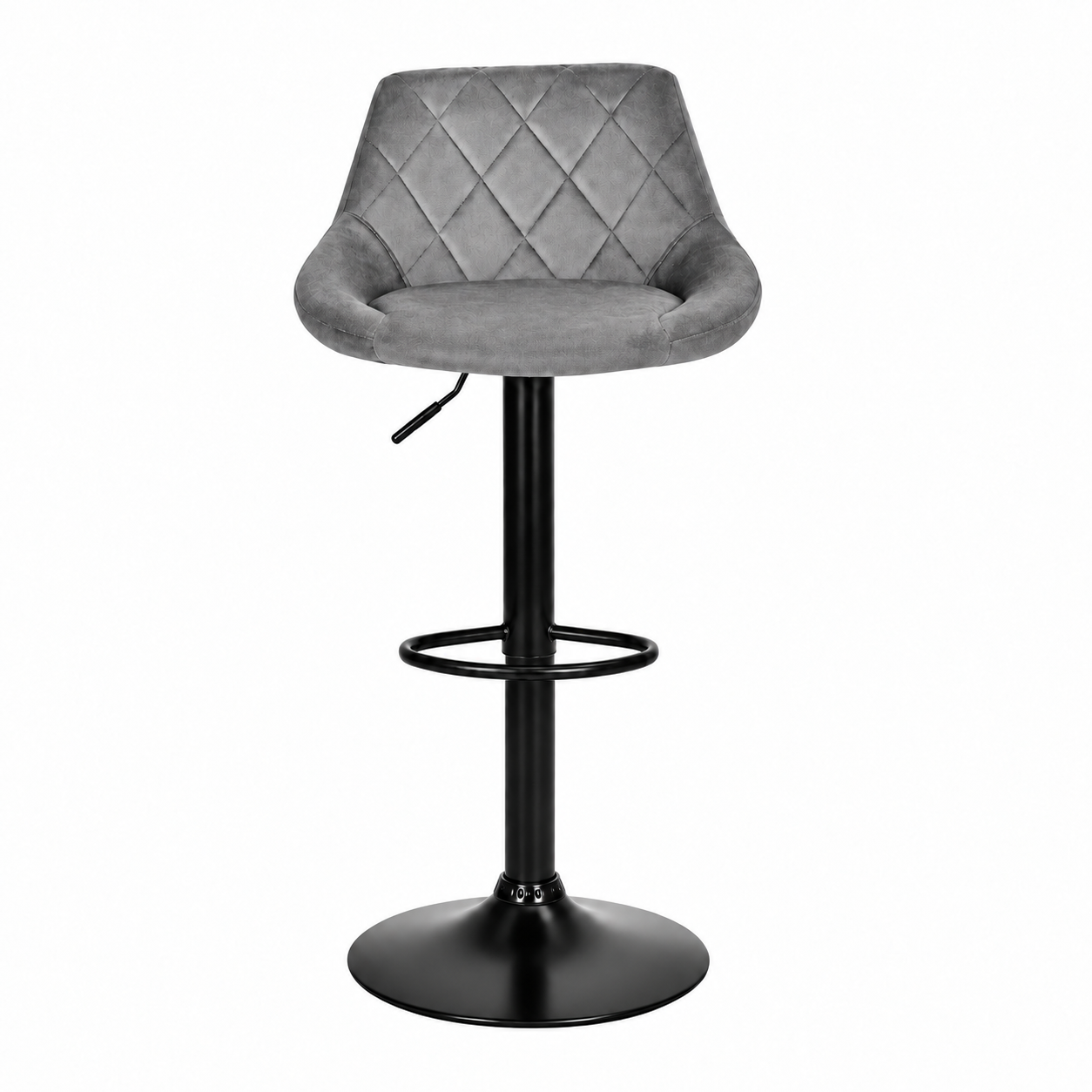 ModernHome Swivel Bar Stool with Adjustable Height, Grey Velvet
