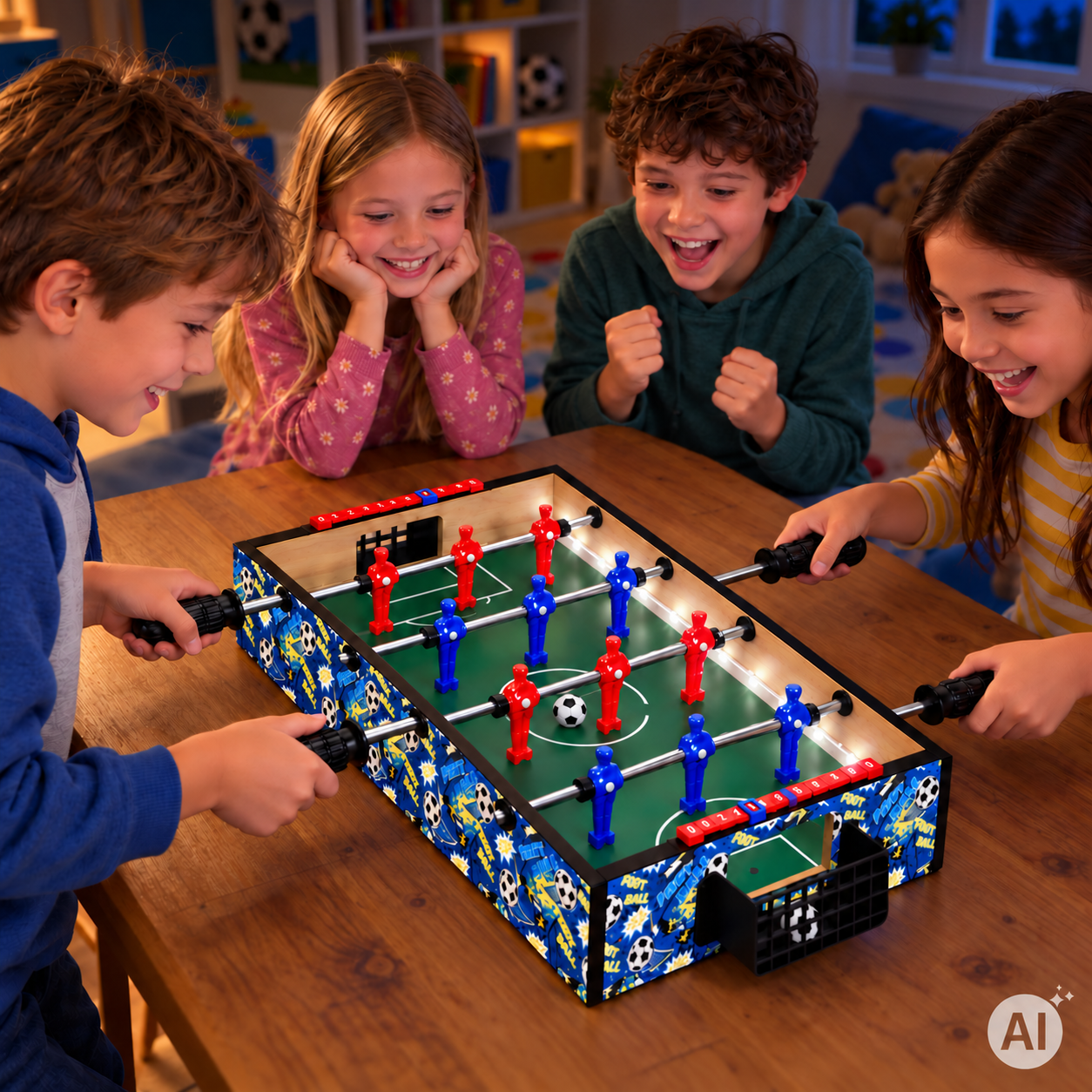 Kids Mini Table Football Game ECOTOYS 50x30 cm with LED Lighting