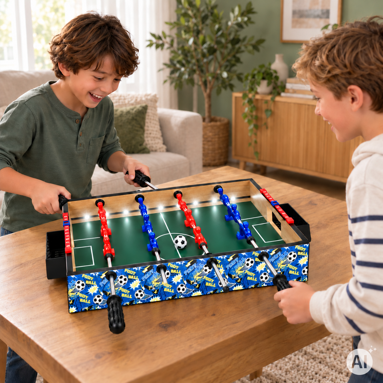 Kids Mini Table Football Game ECOTOYS 50x30 cm with LED Lighting