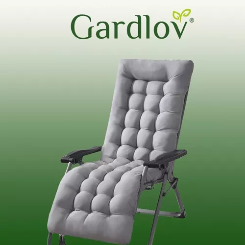 Gardlov Quilted Garden Sun Lounger Cushion, Grey