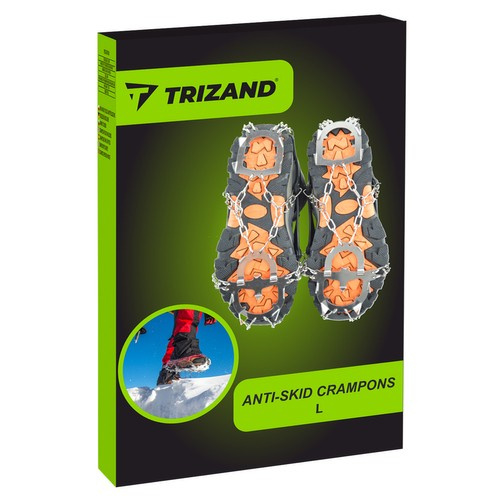 Trizand Anti-Slip Shoe Crampons, Size L (40-44), Black/Silver