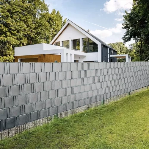 PVC Privacy Screen Strip for Balcony Terrace Garden Fence - 19cm x 35m and 450g/m², Grey