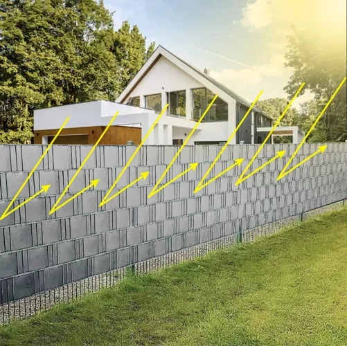 PVC Privacy Screen Strip for Balcony Terrace Garden Fence - 19cm x 35m and 450g/m², Grey